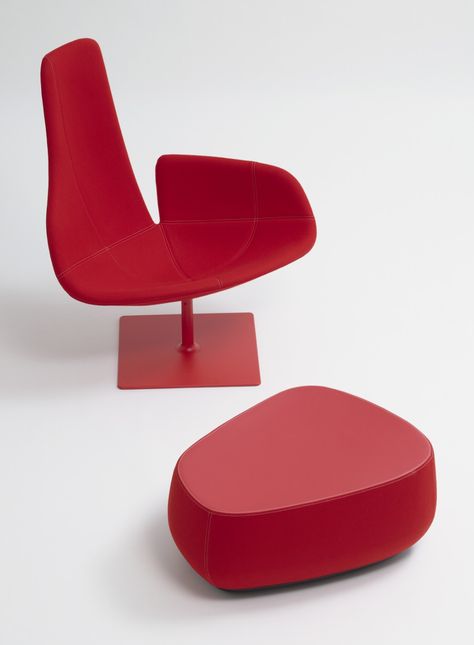 Patricia Urquiola. Fjord Armchair and Foot Stool. 2002 | MoMA Interiors Online, Patricia Urquiola, Stool Design, Foot Stool, Architecture And Design, Polyurethane Foam, Floor Chair, Chair Design, X 23