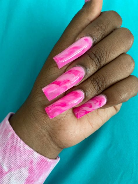 Marble Long Nails, Pink And White Marble Nails, Dark Pink Marble Nails, Hot Pink Marble Nails, Pink Orange Marble Nails, Bright Pink Marble Nails, Pink Water Marble Nails, Marble Nails Pink And Purple, Pink Marble Nails