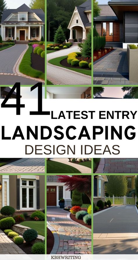 40 Modern Driveway Entry Landscaping Ideas Driveway Entrance Landscaping Entryway Front Yards, Front Yard Landscaping Driveway, Front Garden Ideas Driveway Entrance, Landscape Between Driveways, Landscaping Along Driveway, U Shape Driveway Landscaping, Entry Landscaping Ideas, Long Driveway Landscaping, Landscaping Entryway