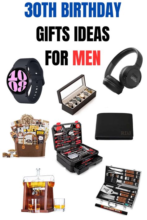 1. Personalized Leather Wallet
2. Whiskey Decanter Set
Smartwatch
4. Grilling Tool Set
5. Wireless Headphones
6 .Tool Set
7. Gourmet Food Basket
8. Personalized Watch Case 30th Birthday Ideas For Men Gifts, Birthday Ideas For Men Gifts, 30th Birthday Ideas For Men, Gifts For A Man, Birthday Ideas For Men, Gourmet Food Basket, 30th Birthday Ideas, His 30th Birthday, Personalized Watch