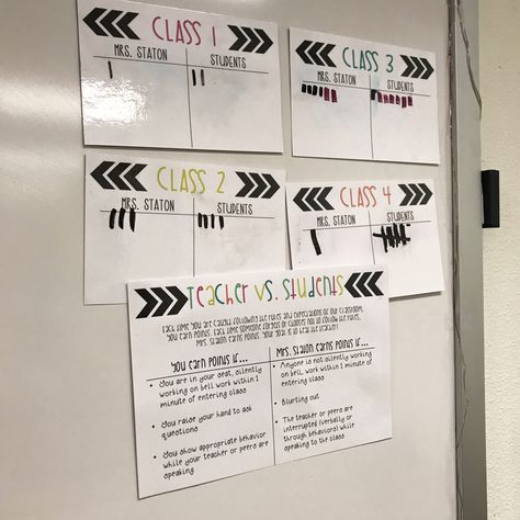 Teacher Vs Students Classroom Management, Classroom Behavior Competition, Middle School Class Competition, I Ready Class Incentives, Whole Class Management, Classroom Management For Specials Teachers, Beat The Teacher Game, Group Contingency Classroom, Middle School Classroom Incentives