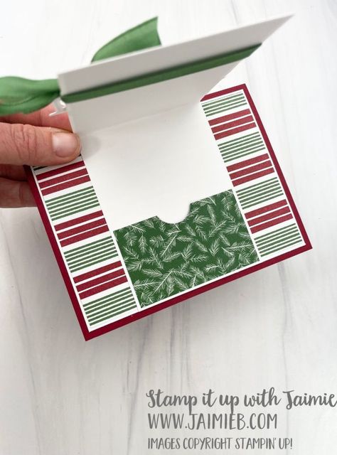 Gift Card Holders Stampin Up, Winter Cards Handmade, Gift Card Holder Diy, Forest Gift, Walk In The Forest, Fancy Fold Card Tutorials, Gift Cards Money, Christmas Gift Card Holders, Card Folds