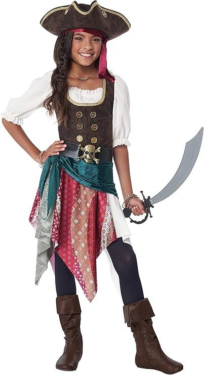 Amazon.com: California Costumes, Boho Pirate, Child Extra Large : Clothing, Shoes & Jewelry Bandana Skirt, Pirate Costume Kids, Pirate Girl Costume, Wench Costume, Girl Pirates, Pirate Wench Costume, California Costumes, Pirate Wench, Head Tie