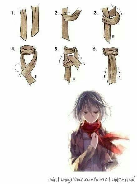 Mikasa Scarf, Simpul Dasi, Kraftangan Prasekolah, Bahasa Jepun, Anak Haiwan, Haiwan Lucu, Seni Dan Kraf, Desen Anime, Titans Anime