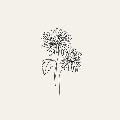 Crisanthiums Flower Drawings, Crysanthemum Tattoo Bouquet, Chrysanthemum Tattoo Linework, Small Line Work Flower Tattoo, Chrysanthemum Bouquet Drawing, Drawing Of Chrysanthemum, November Flower Drawing, Chrysanthemums Flower Tattoo, Chrysanthemum Flower Tattoo Minimalist