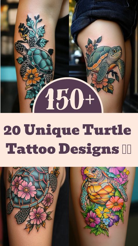 Discover the beauty of sea turtle tattoos for women with these elegant and unique designs. Whether you're looking for a simple, small, or intricate sea turtle tattoo idea, we have it all. From stunning sea turtle designs to cute and charming turtle tattoos, find inspiration for your next ink masterpiece. Embrace the symbolism of grace, longevity, and protection that a turtle tattoo represents while making a stylish statement on your skin. Turtle With Compass Tattoo, Disney Turtle Tattoo, Sea Turtle With Coral Tattoo, Color Sea Turtle Tattoo, Turtle And Waves Tattoo, Shoulder Turtle Tattoo, Tattoo Ideas Tropical, Round Wrist Tattoo, Ocean Tattoo Sleeve For Women Colour