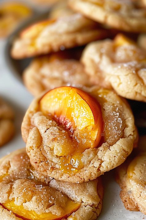 Oatmeal Peach Cookies, Peaches Recipes Easy, What To Do With Extra Peaches, Fresh Peach Cookies, Irresistible Peach Cobbler Cookies, British Cookie Recipes, Easy Summer Cookies, Peach Desserts With Fresh Peaches, Desserts With Peaches