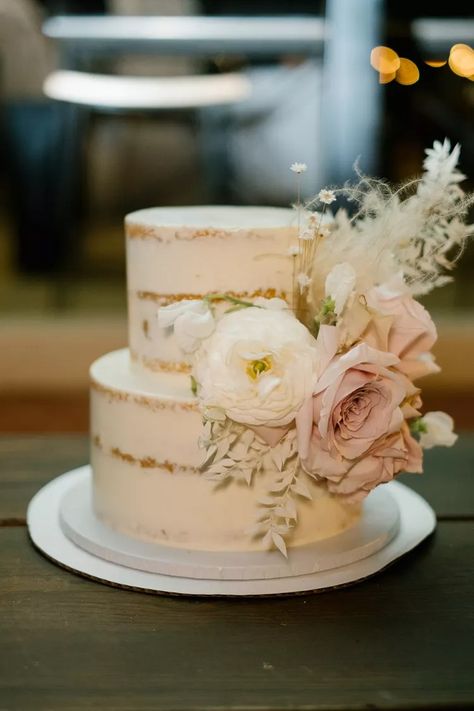 35 Two-Tiered Wedding Cake Ideas 8 And 6 Inch Tiered Cake, Two Tier Wedding Cake With Flowers, Two Tiered Wedding Cakes, Small Two Tier Cake, 2 Tiered Wedding Cake, White Tiered Cake, Two Tier Birthday Cake, Pastel Wedding Cakes, Wedding Cake Simple Elegant