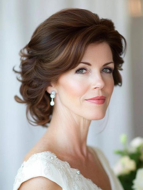 Mother Of The Groom Hairstyles Short, Vintage Finger Waves, Wedding Day Looks, Elegant Wedding Hairstyles, Mother Of The Bride Hairstyles, Mother Of The Groom Hairstyles, Short Hair Bride, Low Buns, Wavy Bob Haircuts