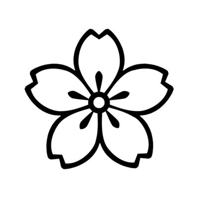 Needle Logo, Drawing Horror, Cherry Blossom Vector, Cherry Blossom Drawing, Simple Flower Drawing, Easy Flower Drawings, Japanese Drawings, Black And White Flower, 타이포그래피 포스터 디자인