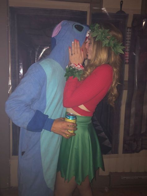 Kilo And Stitch Couple Costume, Lilo Stitch Couple Costume, Stitch And Lilo Costume, Stitch And Angel Costume Couple, Lelo And Stitch Couple Costume, Lilo And Stitch Couples Costume, Stitch And Angel Halloween Costume, Lelo And Stitch Halloween Costumes, Stitch Couple Costume