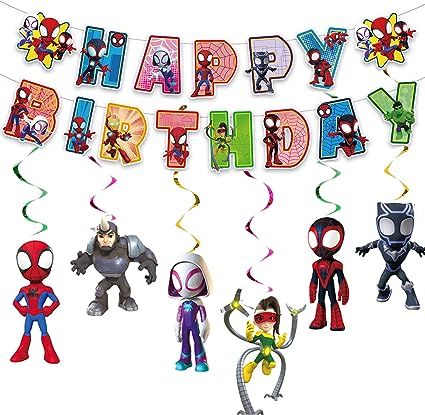 Amazon.com: Spidey party supplies Pack Includes Spidey and His Amazing Friends Banner Hanging Swirls for Spidey and His Amazing Friends party decoration : Grocery & Gourmet Food Spider Amazing Friends Birthday, Spiderman And Amazing Friends Birthday, Spidey And His Amazing Friends Birthday Party Backdrop, Spidey Birthday Party, Spider-man And His Amazing Friends Birthday Ideas, Spider-man And His Amazing Friends Birthday, Spidey Party, 1 Happy Birthday, Spidey Birthday