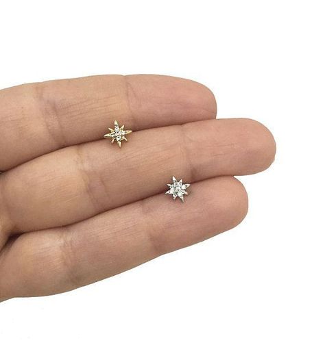 Small Diamond Stud Earrings, Gold Earrings For Kids, Small Earrings Gold, Tiny Gold Earrings, Nose Ring Jewelry, Earrings Diamonds, Earring Cartilage, Nose Pins, Stones Earrings