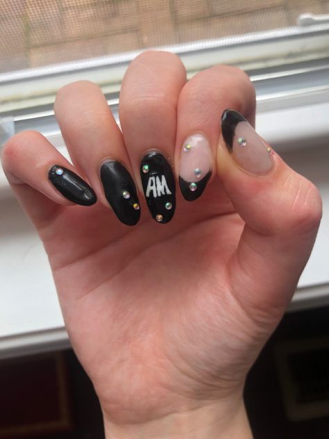 Artic Monkeys Nail Art, Artic Monkey Nails, Arctic Monkey Nails, Arctic Monkeys Nails Ideas, Artic Monkeys Concert Outfit, Arctic Monkeys Concert Outfit, Monkey Nails, Charcoal Portraits, Artic Monkeys