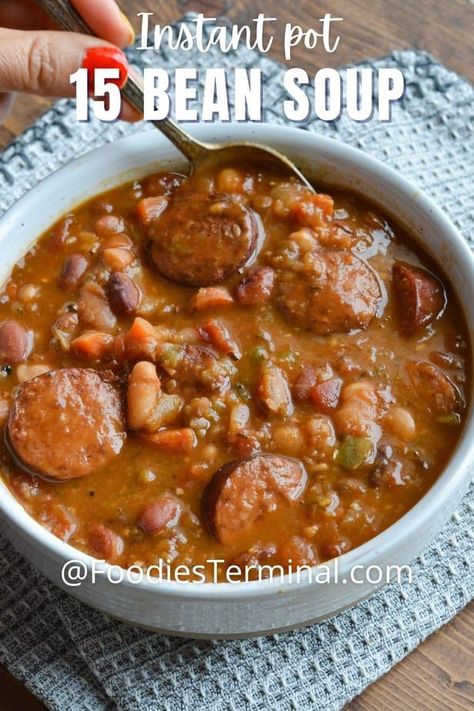 15 Beans In Instant Pot, 10 Bean Soup Instant Pot, Instant Pot 16 Bean Soup Recipe, Instapot 15 Bean Soup Recipe No Soak, 13 Bean Soup Instant Pot, 15 Bean Soup With Sausage Instant Pot, Insta Pot 15 Bean Soup, Instapot 15 Bean Soup Recipe, Fifteen Bean Soup Recipes