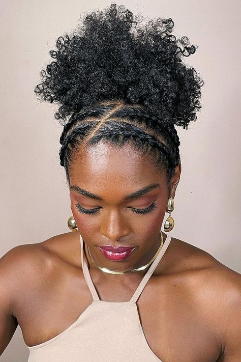 Front Twists Hairstyles, Formal Hairstyles For Black Women Natural Hair, Hairstyles With Short Natural Hair, Basic Braids For Black Hair, Natural Braid Out Hairstyles, Natural Hair Workout Styles, Black Hairstyles For Swimming, Two Braids In The Front Natural Hair, African Hairstyles For Women Natural