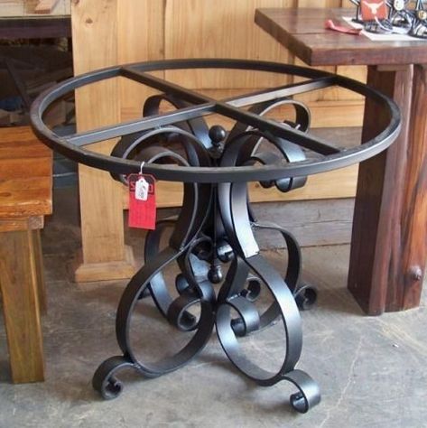 Wrought Iron Dining Table Base - Heavy Flat Iron Pedestal Table ... Wrought Iron Dining Table, Iron Dining Table, Dining Table Base, Wrought Iron Furniture, Pedestal Table Base, Wrought Iron Design, Wrought Iron Decor, Wrought Iron Table, Metal Furniture Design