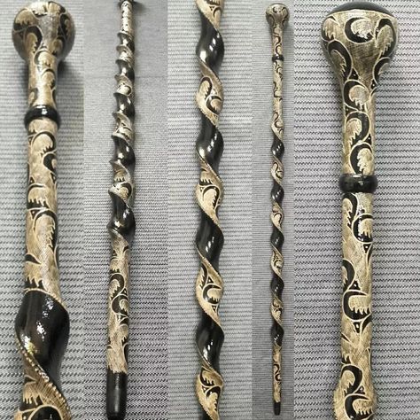 Handcarved Spiral Wooden Walking Cane, Fancy Walking Stick, Handmade Stick | eBay Walking Stick Designs, Irish Walking Stick, Wood Hiking Stick, Unique Walking Sticks, Masonic Symbol, Spirit Sticks, Tree Spirits, Bear Claw Necklace, Handmade Walking Sticks