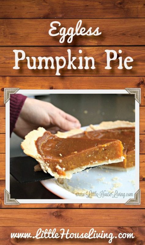 Need to make a pumpkin pie without eggs this year? This Pumpkin Pie is just perfect and turns out wonderfully! #veganpumpkinpie #egglesspumpkinpie #homemadepie #pumpkinpie #homemadepumpkinpie #glutenfree #allergenfriendly Eggless Pumpkin Pie Recipe, Eggless Pumpkin Pie, Vegan Pumpkin Pie Recipe, Train Pumpkin, Vegan Pies Recipes, Egg Free Desserts, Egg Free Baking, Pumpkin Pie Recipe Easy, Crustless Pumpkin Pie