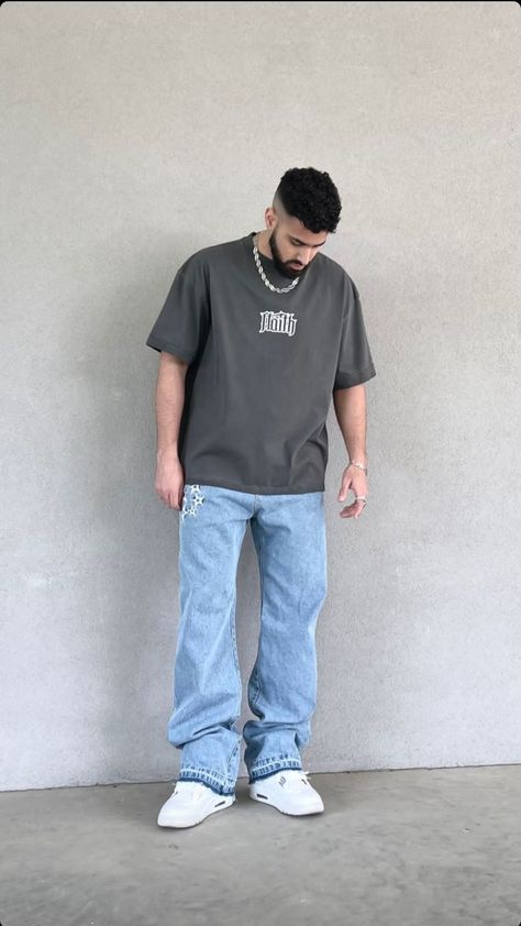 H And M Outfits Men, Clean Look For Men, Mens Oversized Outfits, Oversize Black Shirt Outfit, Black Oversized Tshirt Outfit Men, Man Oversized Outfit, Oversize Jeans Outfit, Clean Men Outfit, Outfit Oversize Hombre