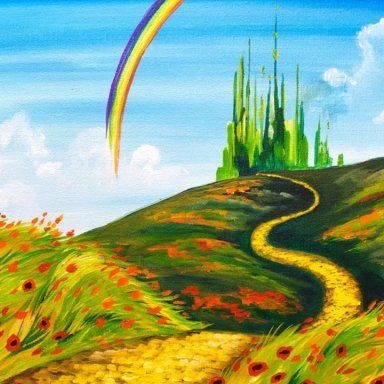 Emerald City Step by Step Acrylic Painting on Canvas for Beginners Scenery Drawing Pencil, Easy Landscape Painting Ideas, Landscape Painting Ideas, Easy Landscape Painting, Easy Landscape, The Art Sherpa, Easy Landscape Paintings, Acrylic Painting Inspiration, Landscape Painting Tutorial