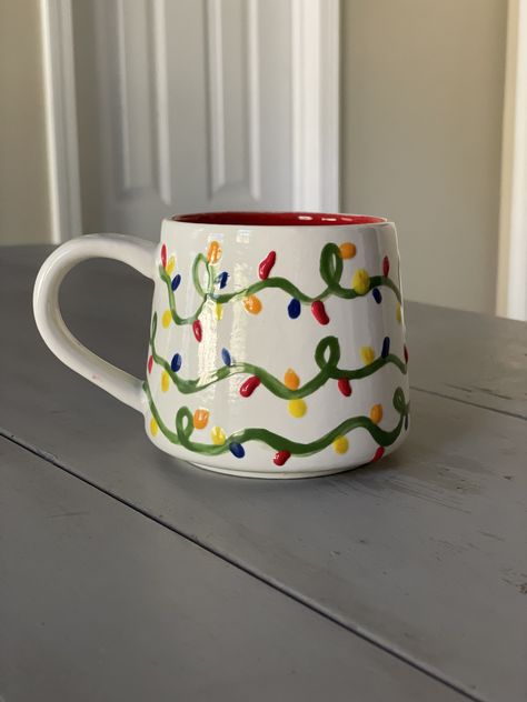 I've been dreaming of a white Christmas! What about you? Diy Painted Mugs Christmas, Pottery Painting Plate Christmas, Christmas Ceramics Mugs, Painting Pottery Ideas Christmas, Christmas Pottery Designs, Christmas Cup Painting, Ceramics Painting Mug, Drawings On Ceramics, Winter Pottery Painting Ideas