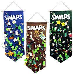 Easy Swaps For Daisies, Back To Troop Ideas, Space Themed Swaps, Girl Scout Swap Holder, Swap Banner, Girl Scout Swaps Ideas Easy, Ahg Swaps, Swaps Ideas, Banner Craft