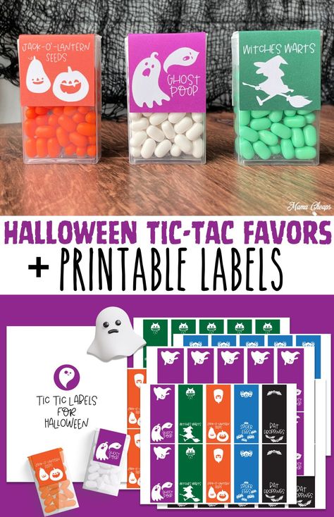 Halloween is the perfect time of year to embrace your creative side and whip up some ghoulishly fun treats for your family and friends. Check out this easy way to transform ordinary Tic-Tac candies into the perfect Halloween party favor. They would work great to hand out to trick or treaters as well. Head to our blog to see how we put these favors together. Then grab our free printables to turn these tiny candies into Halloween-themed goodies. #halloween #printable #diy Treats For Party, Halloween Labels Free, Halloween Labels Printable, Perfect Halloween Party, Halloween Snack, Nature Creative, Creative Creations, Trick Or Treaters, Plastic Pumpkins