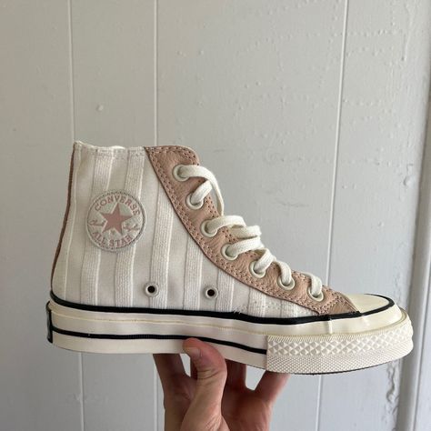 Brand New Converse In Box. Just Ordered The Wrong Size. Corduroy Converse, Striped Converse, Unique Converse, Converse Wedges, Converse Heels, Converse Cute, Wishlist Shoes, Cute Converse Shoes, Cool Converse