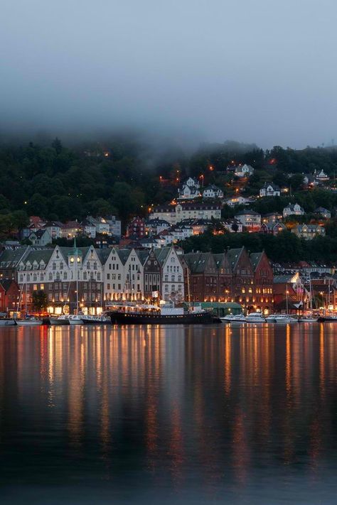 Bergen, Norway. Alesund, Bergen Norway, Future Travel, Pretty Places, Nature Travel, City Lights, Scandinavia, Oslo, Bergen