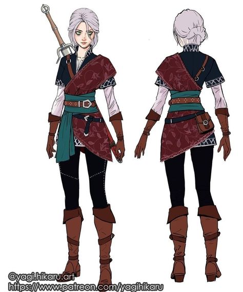 Adventurer Clothes Drawing, Fantasy Clothes Feminine, Warrior Character Design Female, Travelers Outfit Dnd, Midevil Outfit Drawing, Traveler Clothes Drawing, D And D Outfit, Fall Fantasy Outfit, Dnd Outfits Inspiration Female