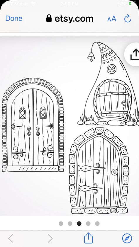 Fairy Door Coloring Pages, Magical Door Drawing, Fairy Door Illustration, Fairy Door Drawing, Fairy Templates, Steampunk Mixed Media Art, Diy Fairy Door, Wool Crafts Diy, Elf Door