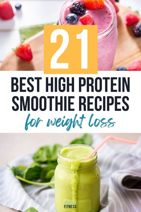 High Protein Smoothie Recipes, Smoothies Vegan, High Protein Smoothies, Protein Smoothie Recipes, Protein Shake Recipes, Protein Recipes, Protein Drinks, Diet Help, Healthy Smoothie