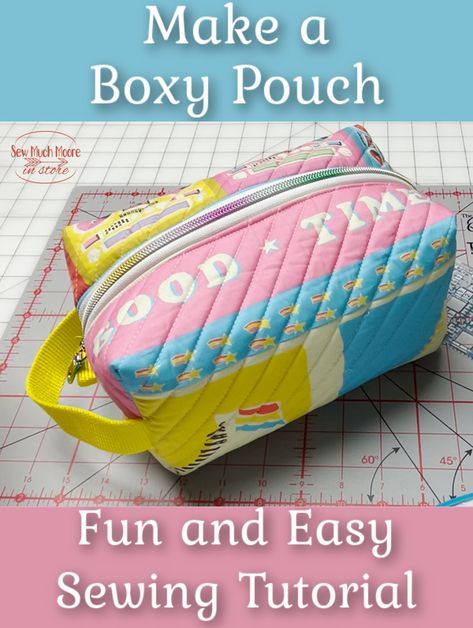 Box Zipper Pouch Tutorial, Boxy Bag Sewing Pattern, Boxy Bag Tutorial, Shaving Bag Pattern, Boxy Zipper Pouch Pattern Free, Boxy Cosmetic Bag Pattern, Sewing Pouches And Bags Diy Tutorial, Wash Bag Sewing Pattern, Boxy Pouch Tutorial