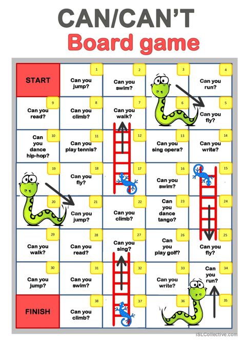 CAN/CAN'T (A1) - Board game boar…: English ESL worksheets pdf & doc Esl Board Games, Countable And Uncountable Nouns, English Games For Kids, Teach English To Kids, Uncountable Nouns, Printable Board Games, Esl Games, English Activities For Kids, English Games