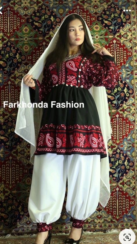 Short Afghan Dresses, Afgani Kurti Designs, Afghan Dresses Simple, Afgani Dress Fashion Style, Simple Afghani Dress, Hazaragi Dress Design, Afghan Dresses Traditional, Afgani Dress, Embroidery Designs For Suits