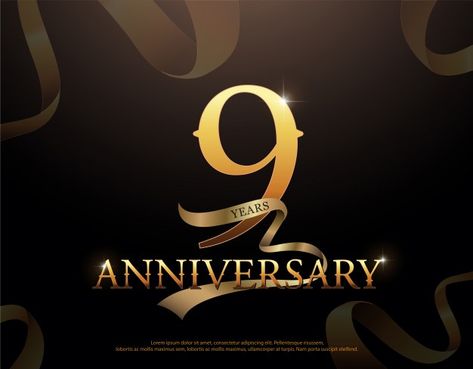 9 Year Anniversary, Corel Painter, 9th Anniversary, Anniversary Logo, Wedding Ribbon, Birthday Gif, Anniversary Celebration, Awesome Anime, Year Anniversary