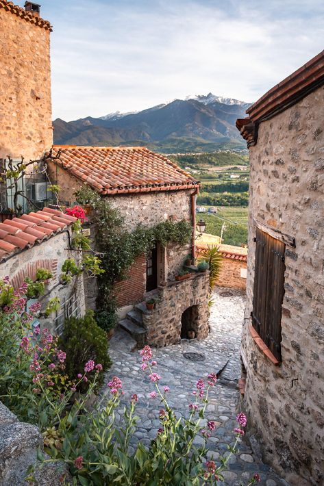 French Village Aesthetic, France Village, French Pyrenees, French Villages, Mediterranean Village, Culture Of France, European Landscape, France Landscape, Rural France