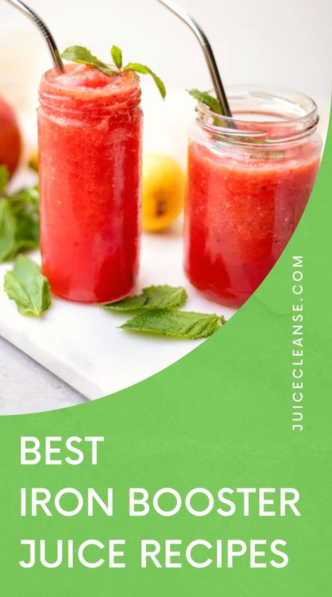 BEST IRON BOOSTER JUICE RECIPES - HEALTHY JUICE RECIPE #smoothie #smoothiedietrecipes #smoothiedietforweightloss #juicerecipes #weightlossjuicerecipe #healthyjuicerecipes #smoothiedietforbeginners #weightlosssmoothiediet #weightloss #diet High Iron Diet, High Iron Smoothies, Iron Rich Smoothie Recipes, Booster Juice Recipes, Iron Rich Smoothie, Iron Rich Fruits, Iron Diet, Booster Juice, Beet Juice Recipe