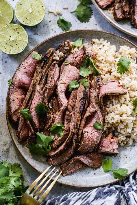 Lime and orange juice, Mexican spices, cilantro, and spicy jalapeño make this authentic carne asada recipe juicy, tender, and so flavorful! Authentic Carne Asada Recipe, Easy Carne Asada, Authentic Carne Asada, Carne Asada Recipe, Carne Asada Recipes, Holiday Meal Planning, Grilled Portobello, Salmon And Shrimp, Budget Friendly Dinner