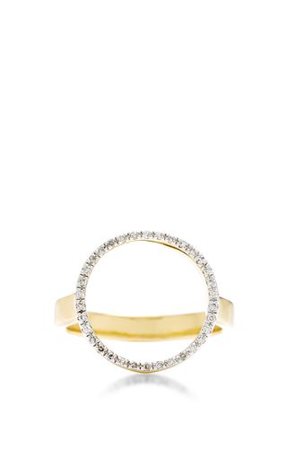 This ring by **Monica Vinader** features an open circle with encrusted diamonds set in 18k gold vermeil. Monika Vinader, The Bling Ring, All That Glitters Is Gold, Jewelry Design Inspiration, Jewels Rings, Monica Vinader, Put A Ring On It, Bling Rings, Open Ring