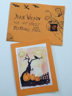 Halloween Pen Pal Ideas, Halloween Envelope Art, Stationary Station, Snail Mail Diy, Halloween Envelope, Pretty Mail, Halloween Mail, Spooky Letters, Decorative Envelopes