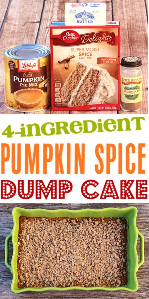 Dump Pumpkin Cake, Easy Pumpkin Desserts 2 Ingredients, Thanksgiving Dessert Recipes Easy, Spice Dump Cake, Recipes Dessert Easy, Pumpkin Dump Cake Recipe, Easy Dump Cake Recipe, Dump Cake Recipe, Dump Cake Pumpkin