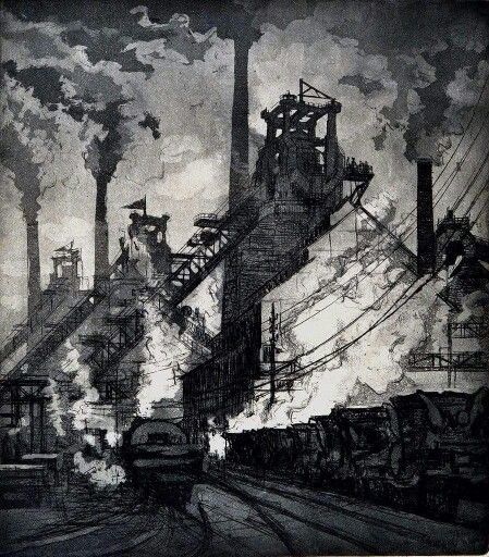 Industrial Artwork, Revolution Art, Industrial Paintings, World History Lessons, Bd Art, Industrial Photography, Comic Style, Urban Environment, Industrial Revolution