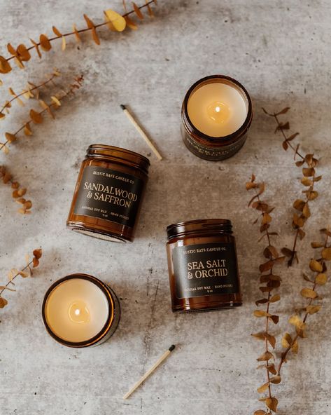 Autumn Candles Photography, Candle Photography Aesthetic, Candle Pictures Photographs, Candle Shoot Ideas, Candles Aesthetic Photography, Fall Candle Decor Ideas, Candle Product Photography Ideas, Uk Candles, Amber Candles