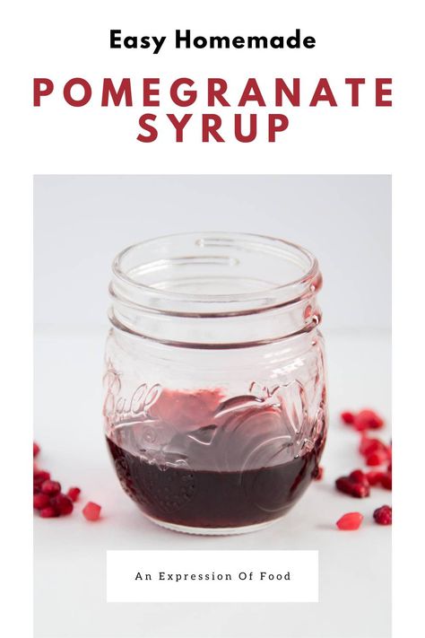 This easy Homemade Pomegranate simple syrup, calls for just 3 ingredients, and takes less than 30 minutes to make! This richly colored and flavorful recipe is perfect for homemade cocktails, lemonades, iced tea, bubble tea, and more! Homemade Flavored Simple Syrup, Espresso Simple Syrup, Pomegranate Simple Syrup, Spiced Simple Syrup, Homemade Simple Syrup, Pomegranate Syrup, Easy Ice Cream Recipe, Simple Syrup Recipes, Homemade Cocktails