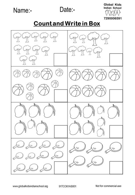 Worksheet For Nursery Class, Preschool Counting Worksheets, Easy Math Worksheets, Holiday Math Worksheets, Kindergarten Math Worksheets Addition, Math Fact Worksheets, Fun Math Worksheets, Kindergarten Math Worksheets Free, Fun Worksheets For Kids