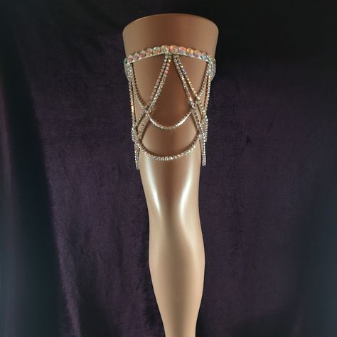 Thigh Jewelry Leg Chain Thigh Chain Garter Thigh Garter - Etsy South Africa Thigh Accessories, Thigh Chain Jewelry, Chain Garter, Ballroom Necklace, Thigh Jewelry, Thigh Garter, Dance Earrings, Thigh Chain, Dance Necklace