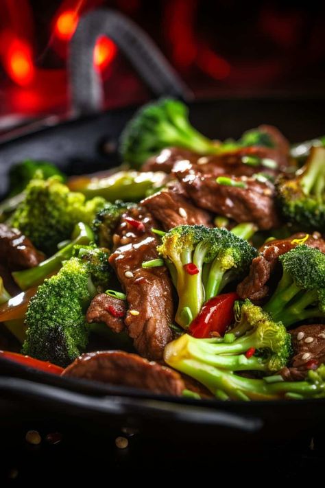 Close-up of a flavorful beef and broccoli stir-fry, showcasing the juicy beef strips and fresh, perfectly cooked broccoli. Venison Stir Fry Recipe, Broccoli With Oyster Sauce, Easy Fall Dinner Recipes, Beef Broccoli Stir Fry, Steak And Broccoli, Easy Fall Dinners, Deer Meat, Beef Strips, Stir Fry Dishes