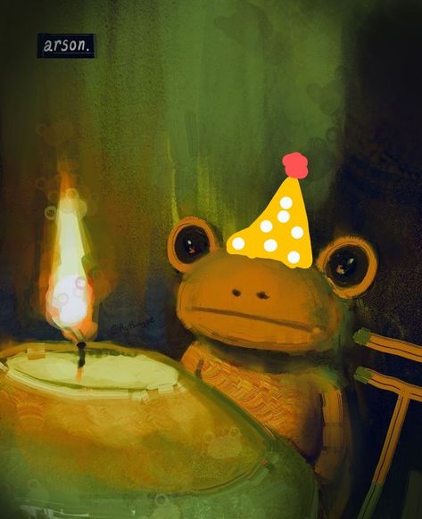 Arson Frog Painting, Happy Birthday Frog Meme, Frog In Tuxedo Drawing, Frog Art Aesthetic Wallpaper, Birthday Frog Drawing, Happy Birthday Art Draw, Cute Happy Birthday Drawings, Frog Art Aesthetic, Happy Birthday Frog